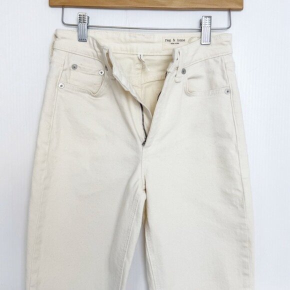 Rag & Bone Denim Nina High Rise Ankle Cigarette Jeans in Ecru White 24 - Picture 3 of 12